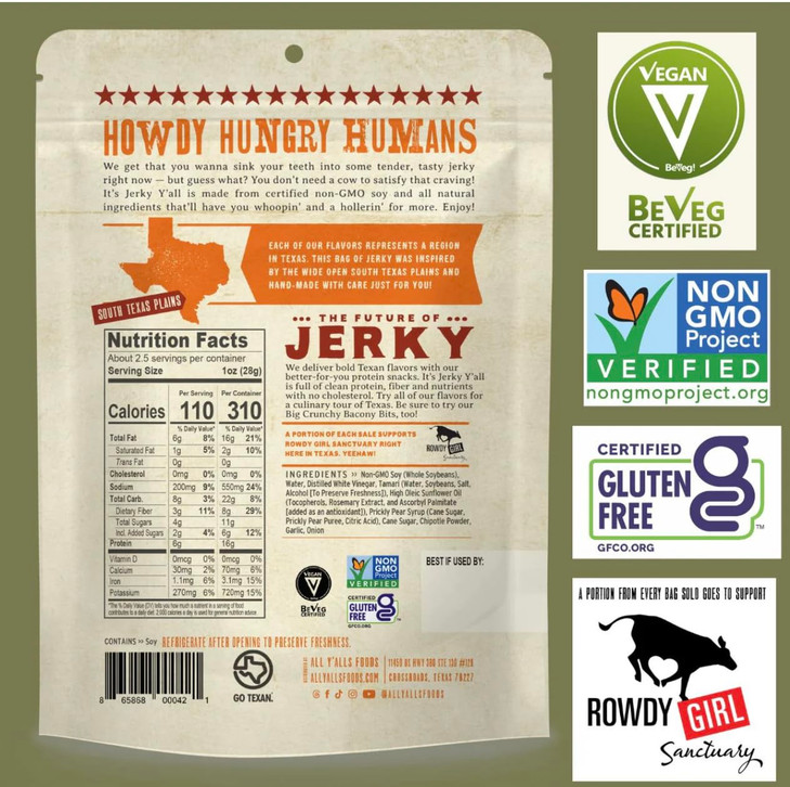 Its Jerky Yall Plant Based Jerky SWEET SPICY Beyond Tender and Tasty Vegan Snacks NonGMO Gluten Free Vegetarian 2 Pack
