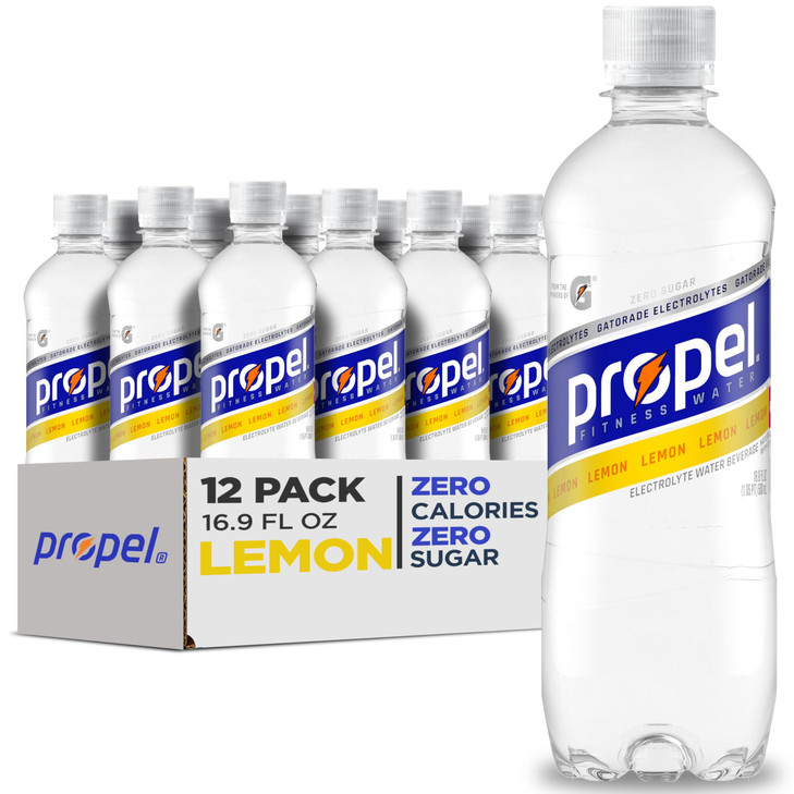 Propel Electrolyte Enhanced Water Sports Drink Lemon Flavored Water Zero Calorie Zero Sugar Hydration with Electrolytes