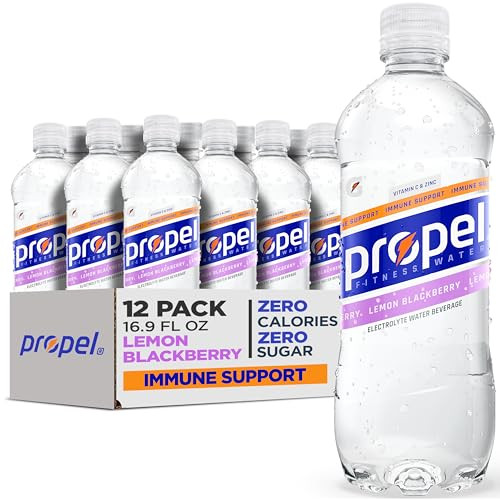 Propel Immune Support Electrolyte Enhanced Water Sports Drink Lemon Blackberry Flavored Water 100 DV Vitamin C Zinc Zero