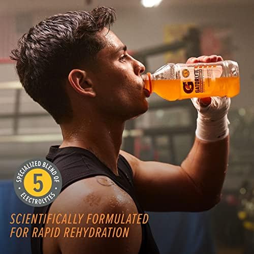Gatorlyte Rapid Rehydration Electrolyte Beverage Orange 20oz Bottles 12 Pack