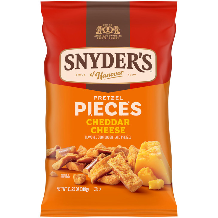 Snyders of Hanover Cheddar Cheese Flavored Pretzel Pieces 1125 Oz