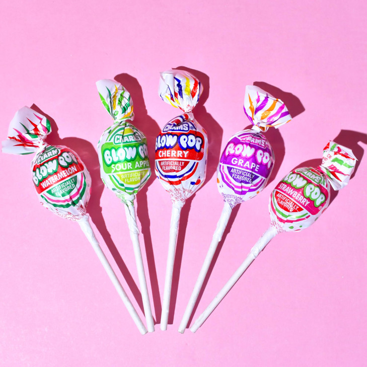 Charms Blow Pop Lollipops Individually Wrapped Dual Candy and Gum Suckers Peanut Free Gluten Free Bulk Treat for Kids an