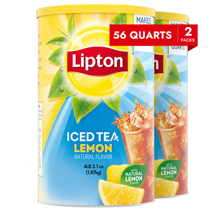 Lipton Lemon Sweetened Iced Tea Mix Makes 28 Quarts Pack of 2