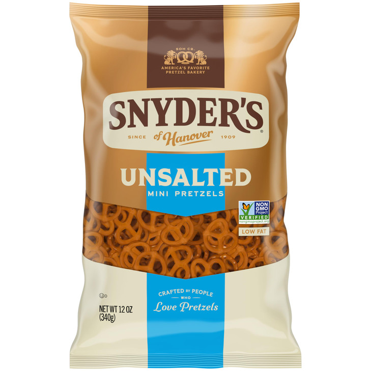 Snyders of Hanover Unsalted Mini Pretzels 12 Oz Bag