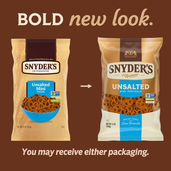 Snyders of Hanover Unsalted Mini Pretzels 12 Oz Bag