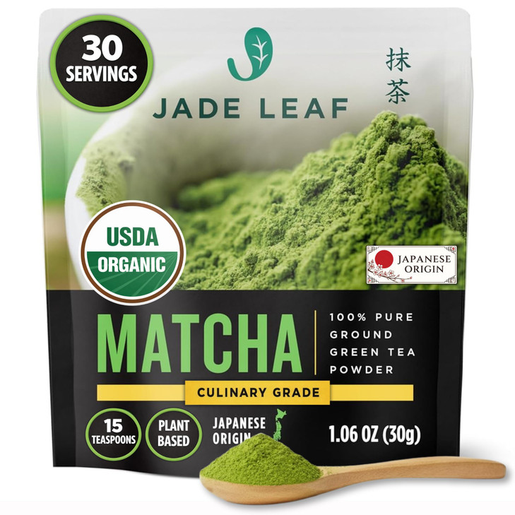 Jade Leaf Matcha Organic Culinary Grade Matcha Powder Japanese Green tea for Baking Smoothies Lattes and Skin Care 30g 1