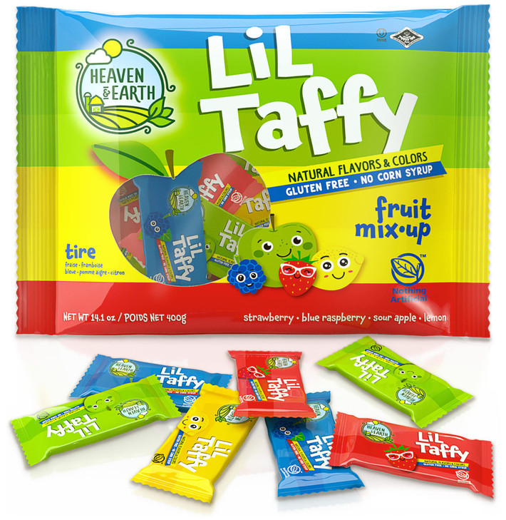 Heaven Earth Lil Taffy Fruit Mix Approx 40 Count Dye Free Candy Natural Colors Flavors No High Fructose Corn Syrup Glute