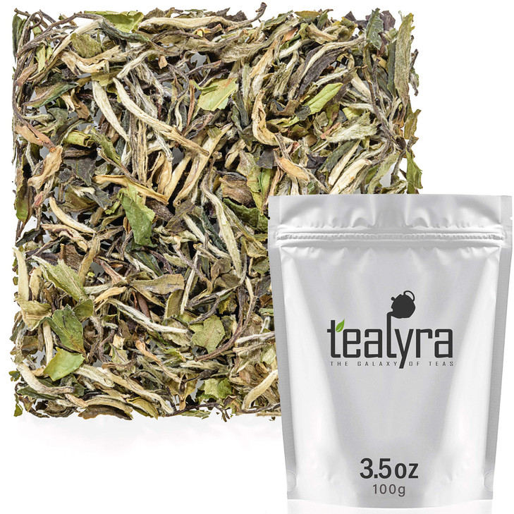 Tealyra White Peony Bai Mu Tan White Loose Leaf tea Premium Chinese White Tea Caffeine Level Low 100g 35ounce