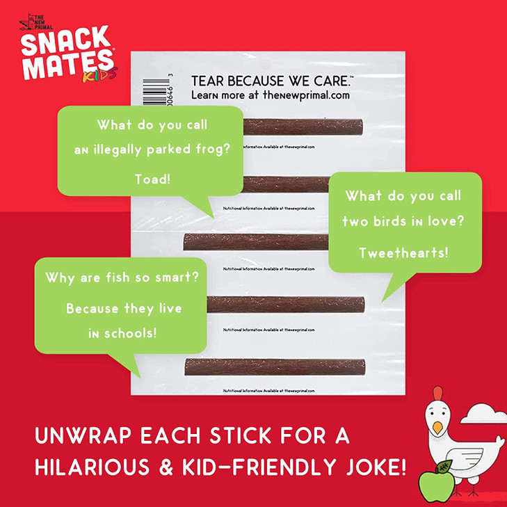 The New Primal Snack Mates Chicken and Apple Stick All Natural Chicken High Protein and Low Sugar Kids Snack Certified P