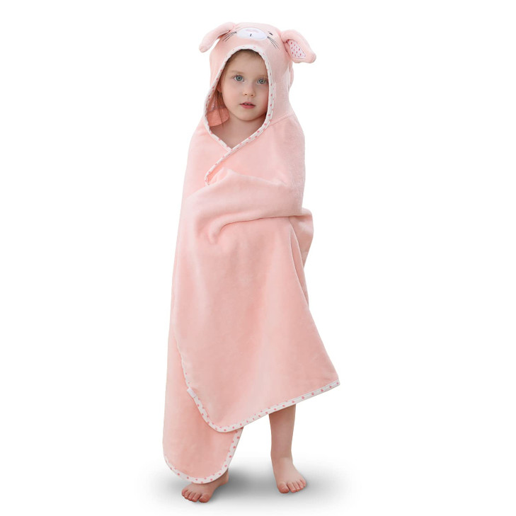 TBEZY Hooded Towel for Kids 100 Cotton Ultra Soft with Unique Animal Design Large for Infants 310 Years Bunny