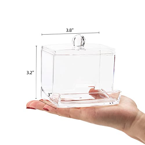 Tbestmax 10oz Qtip Holder Dispenser Big Clear Bathroom Organizer Accessories Decor for StorageQtips Cotton Ball Holder A