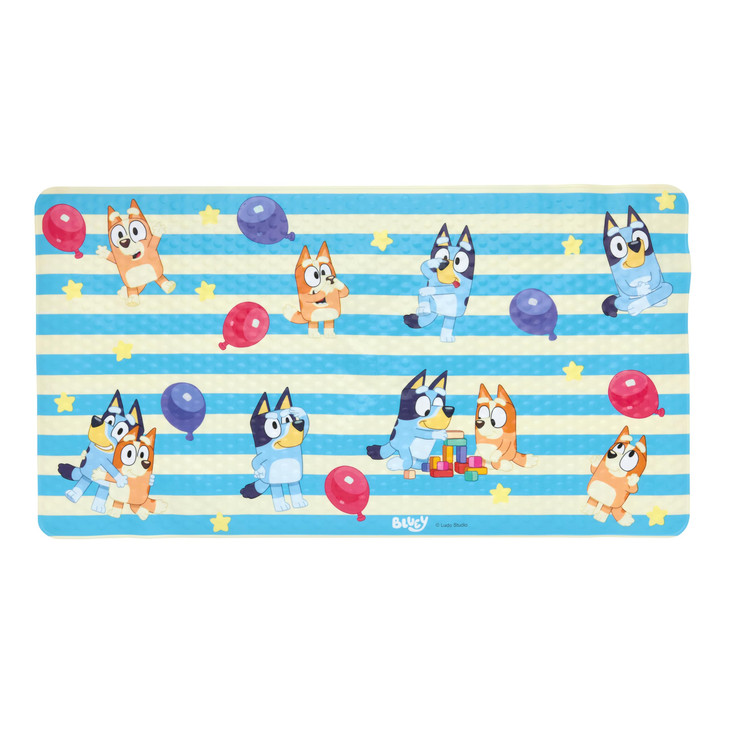 Bluey Bath Mat for Kids Toddlers and Babies 155 by 22 Inch Non Slip Bathtub Mat with Suction Cups Machine Washable Cushi