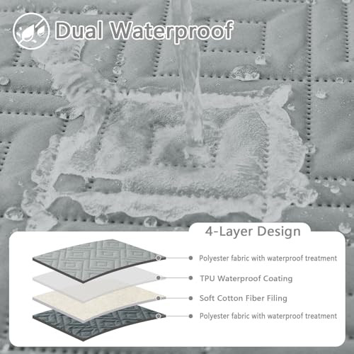 hyha Waterproof Dog Blanket Soft Pet Bed Blankets Waterproof Sofa Couch Cover for Dogs Washable Reversible Pet Couch Cov