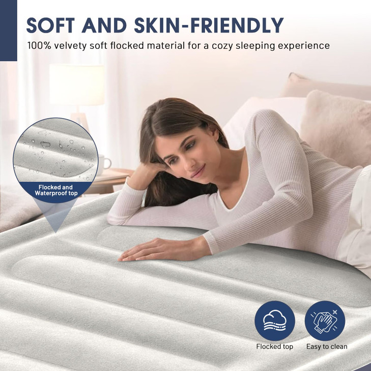 Twin Air Mattress with Builtin Pump18Raised Blow Up Mattress 2 Mins Self InflationDeflationUpgraded Thicker Inflatable M
