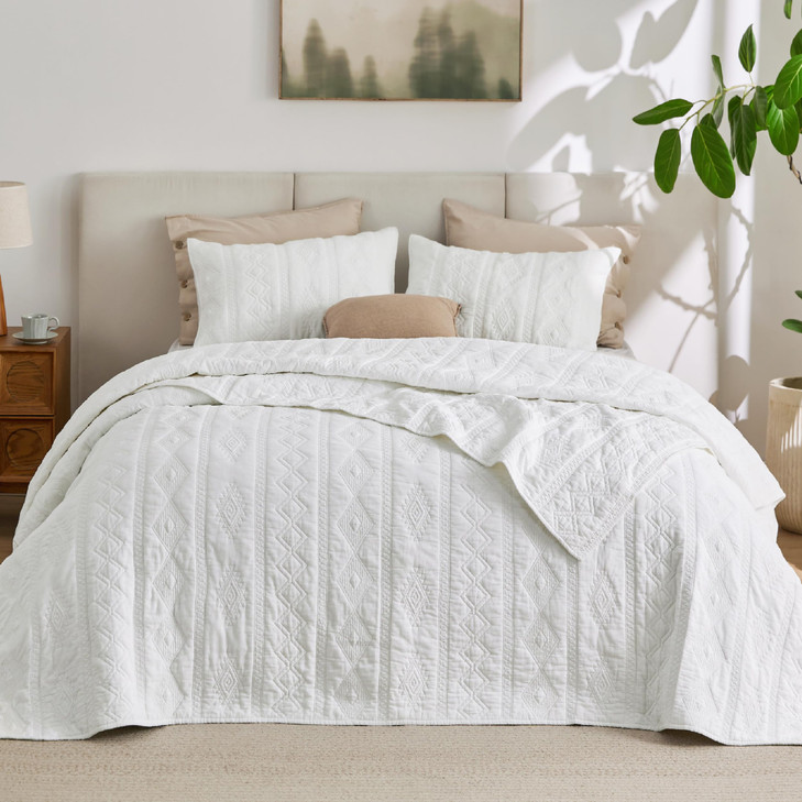 Bedsure 100 Cotton Quilt Set Queen Size Bedspread Lightweight Soft Bed Coverlet 3Piece Cozy Stitching Quilt Set with 2 P