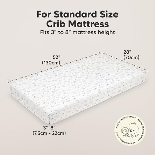 KeaBabies 2Pack Organic Crib Sheets for Boys Girls 52x28 Fitted Crib Mattress Sheet Neutral Breathable Jersey Cotton Cov