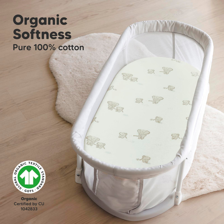 2Pack Organic Bassinet Sheets for Girls Boys 100 Cotton Bassinet Mattress Sheets Compatible with Halo Bassinest Swivel S