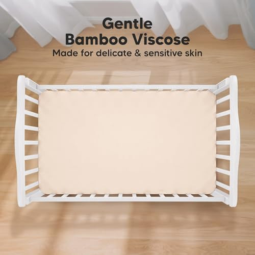 KeaBabies 2Pack Baby Crib Sheets for Boys Girls 52x28 Viscose Derived from Bamboo Toddler Bed Sheets Neutral Fitted Crib
