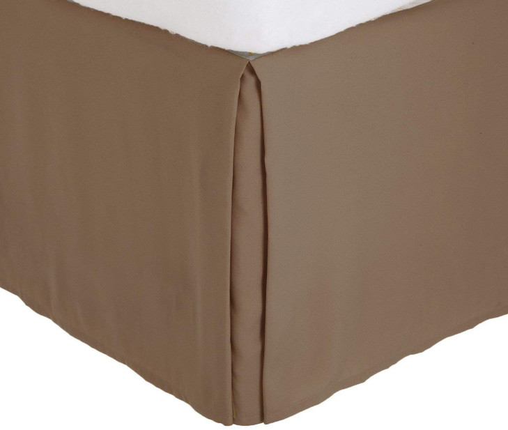 Fancy Collection Easy Care Bed Skirt Microfiber Drop Bed Skirt Solid New Taupe Queen