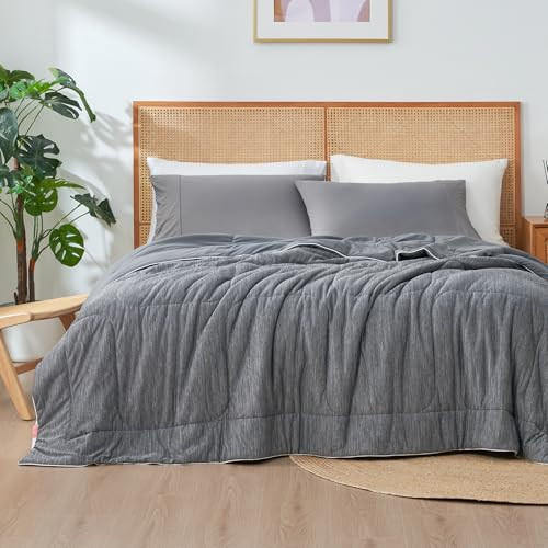 Amlie Home Cooling Comforter Queen Size DualSided Lightweight Cooling Blanket for Hot Sleepers QMax 043 Breathable Cooli