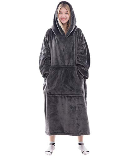 Waitu Wearable Blanket Sweatshirt Gifts for Women and Men Warm and Cozy Giant Blanket Hoodie Thick Flannel Blanket with