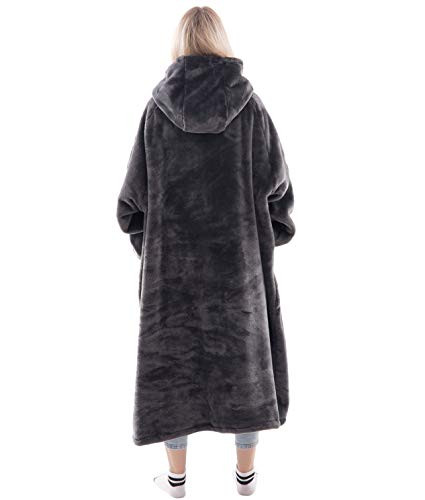 Waitu Wearable Blanket Sweatshirt Gifts for Women and Men Warm and Cozy Giant Blanket Hoodie Thick Flannel Blanket with