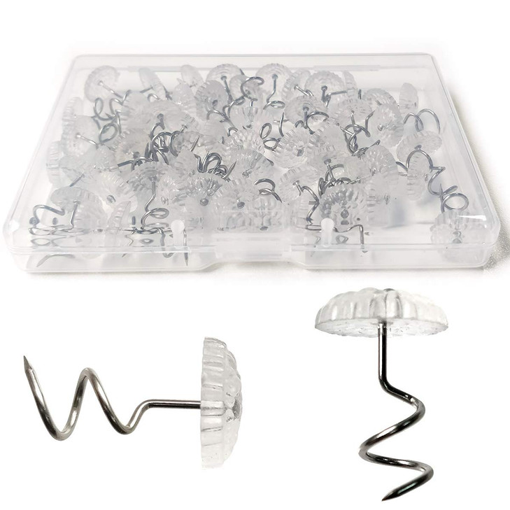 TTSAM Twist Pins with Clear Heads Ideas Bedskirt Pins for Holds Bedskirts Drapes Slipcovers and Other Fabric and Materia