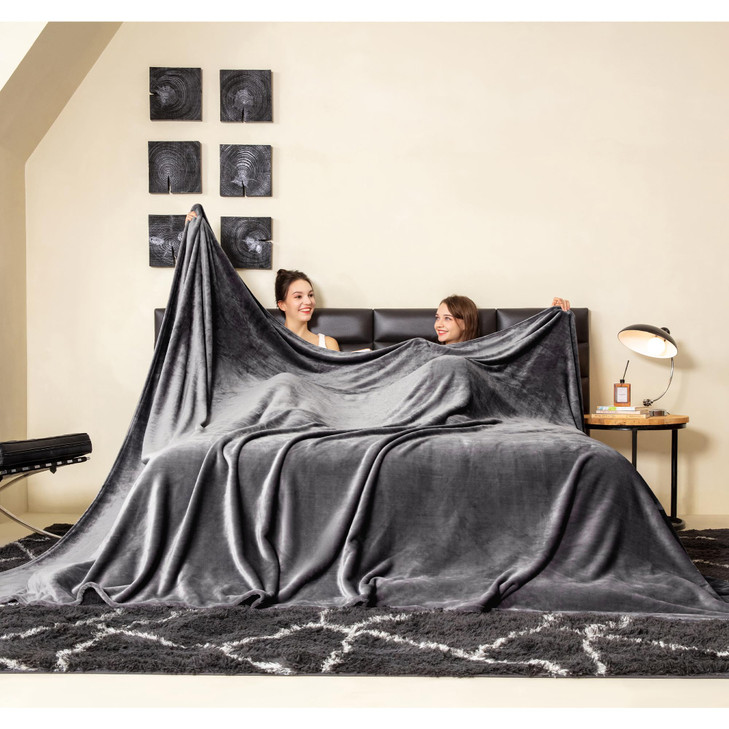 COOVA Oversized King Fleece Blanket 120x120 inches Soft Cozy Warm Giant Extra Large 10x10 Blanket for Bed Sofa CouchTrav