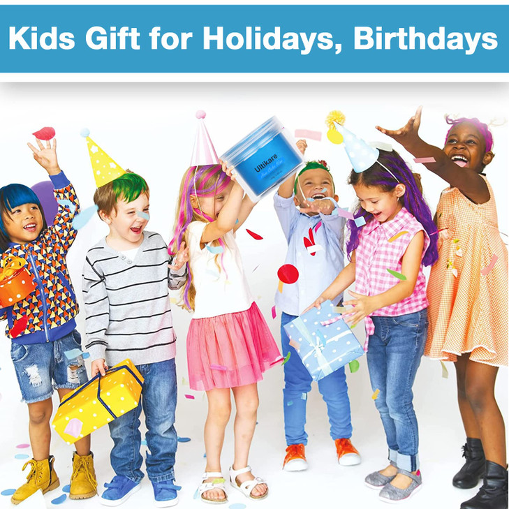 Temporary Hair Color for Kids, Ultikare Blue Hair Dye Natural Styling Wax Color Instant Mud Cream Gel 3.4 Fl Oz Girl Gifts, Party, Cosplay DIY, Child