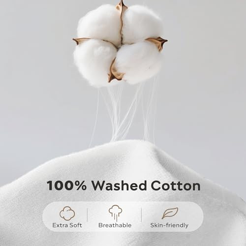 JELLYMONI Cotton Duvet Cover Queen Size 100 Washed Cotton Linen Like Textured Comforter Cover 3 Pieces Breathable Soft B