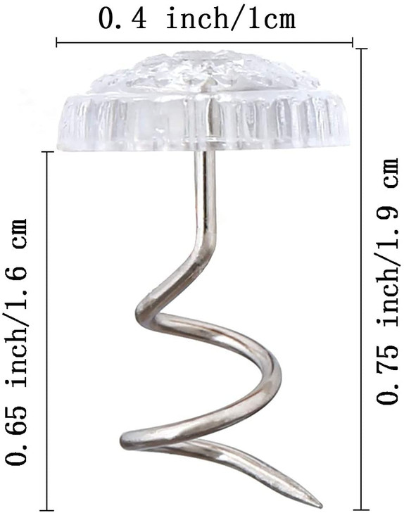 Akstore 20 Pcs Bed Skirt Pins Clear Heads Twist Pins for Upholstery Slipcovers and Bedskirts Bedskirt Pins 20PCS
