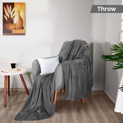 Utopia Bedding Fleece Blanket Throw Size Grey 300GSM Luxury AntiStatic Fuzzy Soft Microfiber Blanket for Couch Sofa and