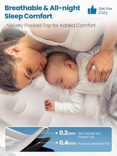 CHERIMOR Queen Air Mattress with Builtin Pump 18 Raised Comfort 48Hr LeakProof Test Upgraded Honeycomb Pillar Design Sup