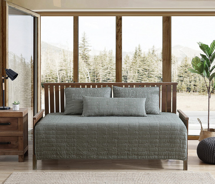 Eddie Bauer Daybed Set Reversible Cotton Bedding with Matching Shams Decorative Pillow Cover Luxurious Bedding Set Trout