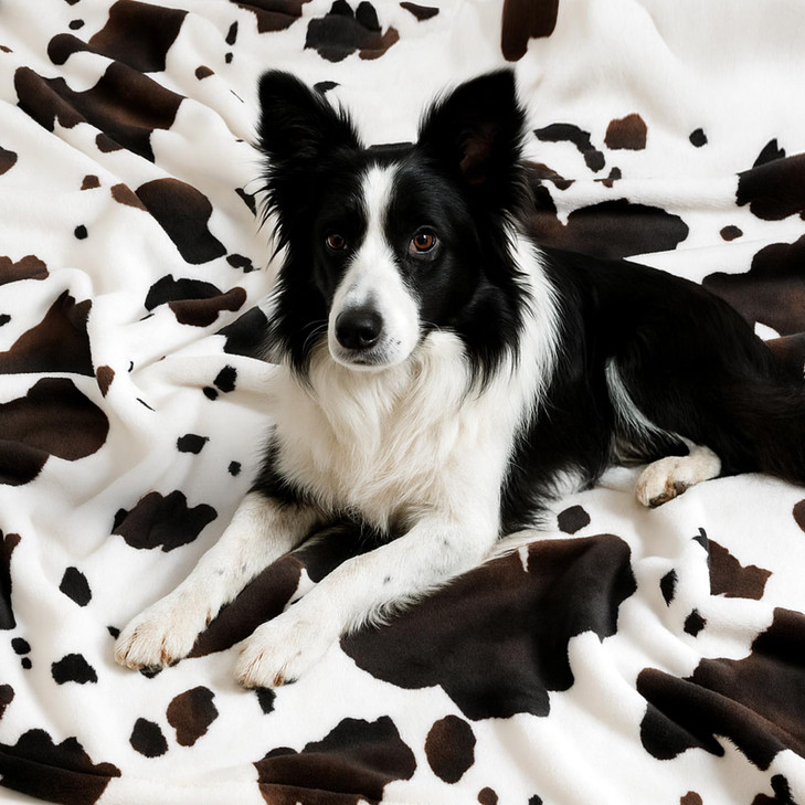 Cozy Bliss Cow Print Throw Blanket Non Shedding MilkyPlush Fleece 330GSM Thick Blankets Western Room Decor Super Soft Wa