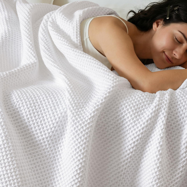 PHF 100 Cotton Waffle Weave Blanket King Size for BedSnag Proof Lightweight Breathable MoistureWicking Throw for CouchGr