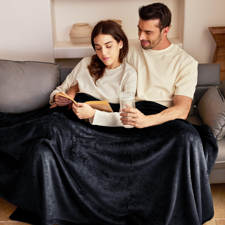 Exclusivo Mezcla Fleece Blankets Queen Size for Bed Super Soft and Warm All Season Cozy Plush Lightweight 90x90 Inches B