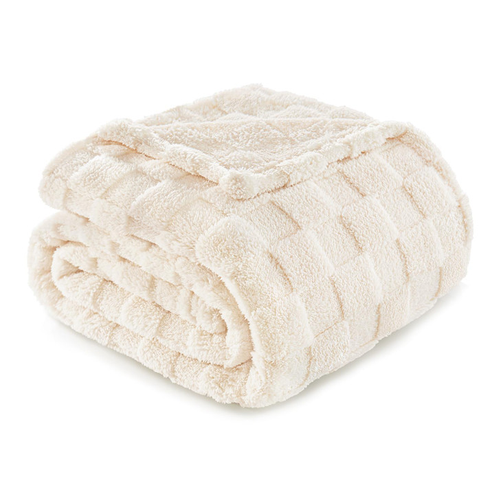 Exclusivo Mezcla Fleece Throw Blanket for CouchSuper Soft and Warm Lightweight Checkered Pattern Blankets for All Season