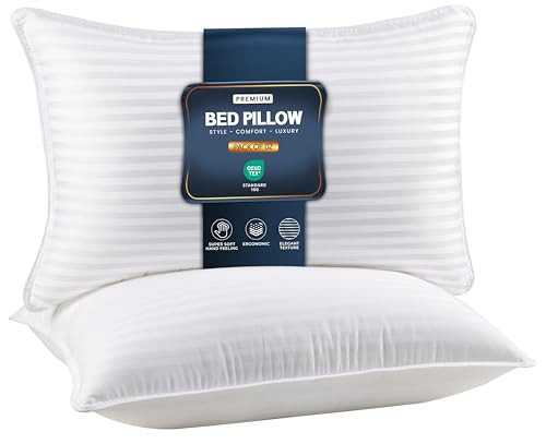 Utopia Bedding Bed Pillows for Sleeping Queen Size White Set of 2 Down Alternative Pillow for Sleeping Cooling Hotel Qua