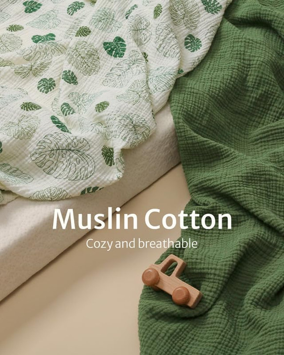 Blissful Diary Muslin Crib Sheets for Girl Boy Boho Neutral Soft Cotton Baby Sheet for 52x28 Standard Crib Mattress 2 Pa