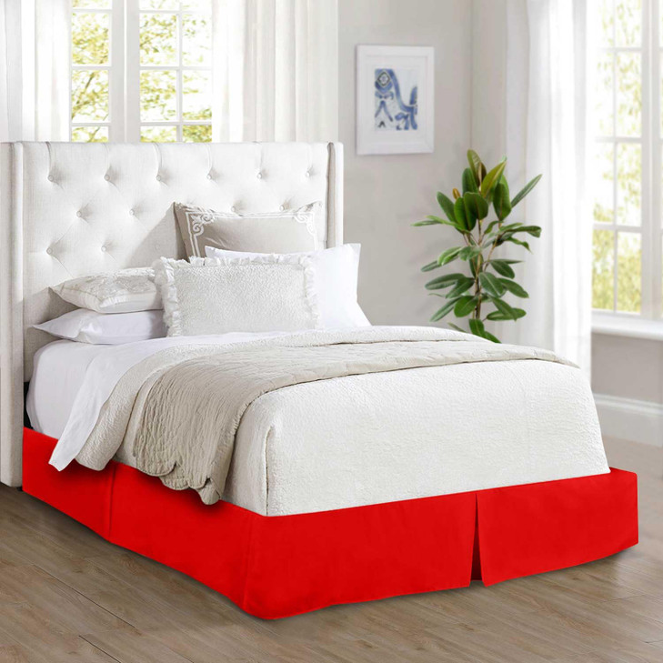 Elegant Comfort 1500 Premier Wrinkle Fade Resistant Hotel Quality Bed SkirtDust Ruffle Pleated Tailored 14inch Drop Quee