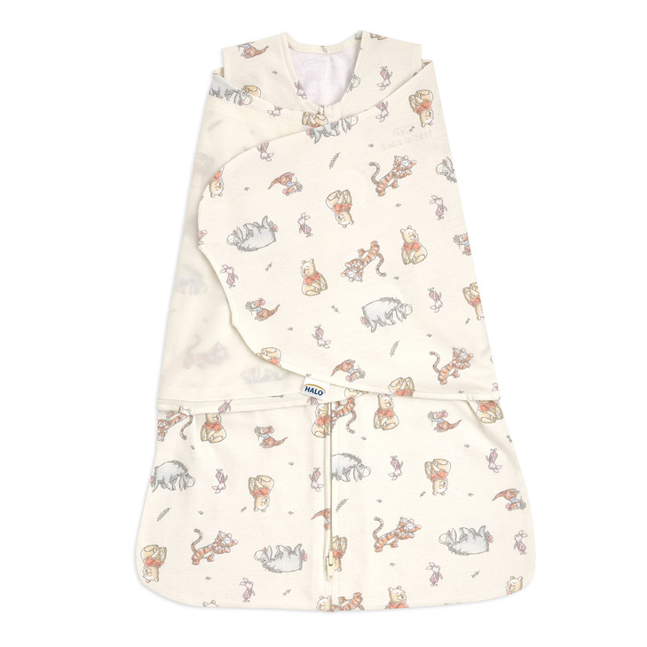 HALO Disney Baby 100 Cotton Sleepsack Swaddle 3Way Adjustable Wearable Blanket TOG 15 Winnie Frolic Newborn 03 Months