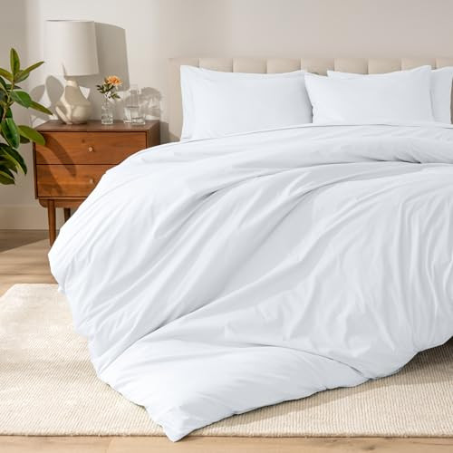 Bare Home 100 Organic Cotton King Duvet Cover Set Crisp Percale Weave Lightweight Breathable Cooling Duvet Cover Set Kin