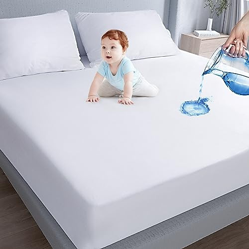 Moonsea Queen Size Mattress Protector WaterproofMattress Cover Protector Smooth Top Mattress Protector for Kids Breathab