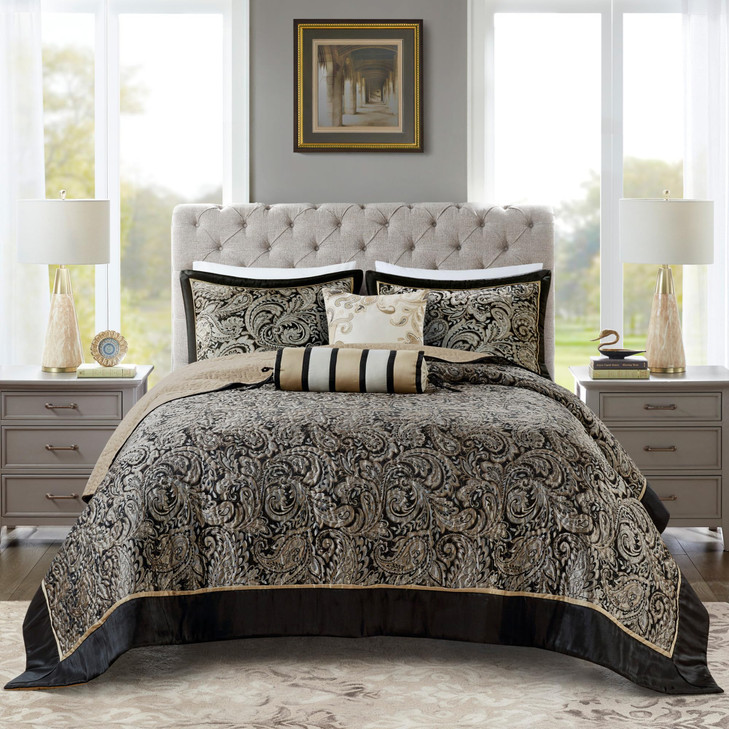 Madison Park Aubrey Reversible Quilted Bedspread Set Solid Reverse Summer Breathable Lightweight All Season Bedding Laye
