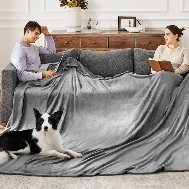 Bedsure GentleSoft Oversized King Big Blanket 120x120 Extra Large Soft Fleece Blankets for Bed Sofa Couch Travel Camping