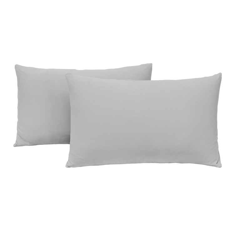 Jersey Knit Pillow Cases StandardQueen Set of 2 Grey Pillowcases with Ultra Soft TShirt Like Microfiber Blend Envelope C