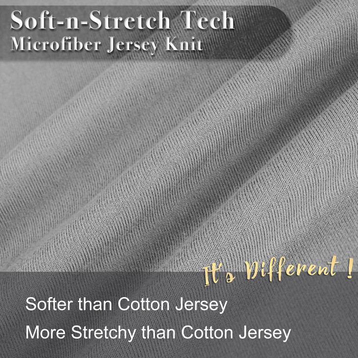 Jersey Knit Pillow Cases StandardQueen Set of 2 Grey Pillowcases with Ultra Soft TShirt Like Microfiber Blend Envelope C