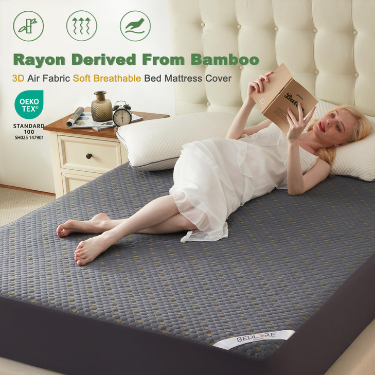 Waterproof Mattress Protector Queen Size Mattress Pad Fitted 618 Deep Pocket 3D Air Fabric Breathable Bed Mattress Cover