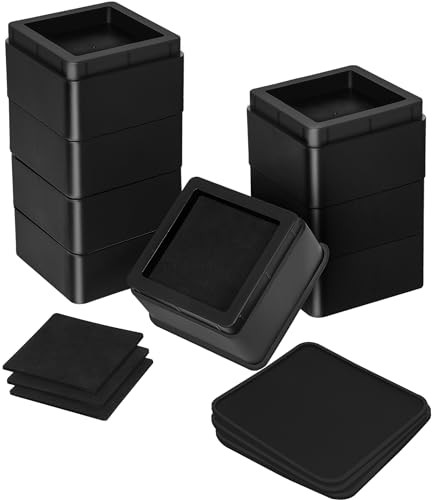 Utopia Bedding Bed Risers 2 Inch Pack of 8 Adjustable Furniture Risers 2 4 inch Anti Slip Foam Rubber Pad Stackable Bed